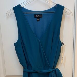 BCX Teal Sleeveless Midi Dress Size Large